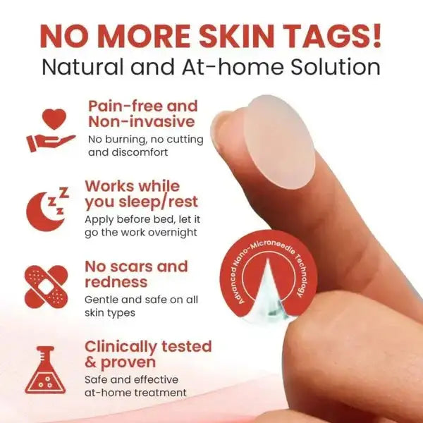 Derma Smooth Skin Tag Remover Patches (72 Patches)- Naturally, Safely, and Painlessly!